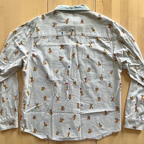 Teddy Fresh Unisex Striped Collared Button-Up Shirt w/ Little Bears size Medium - Picture 4 of 7